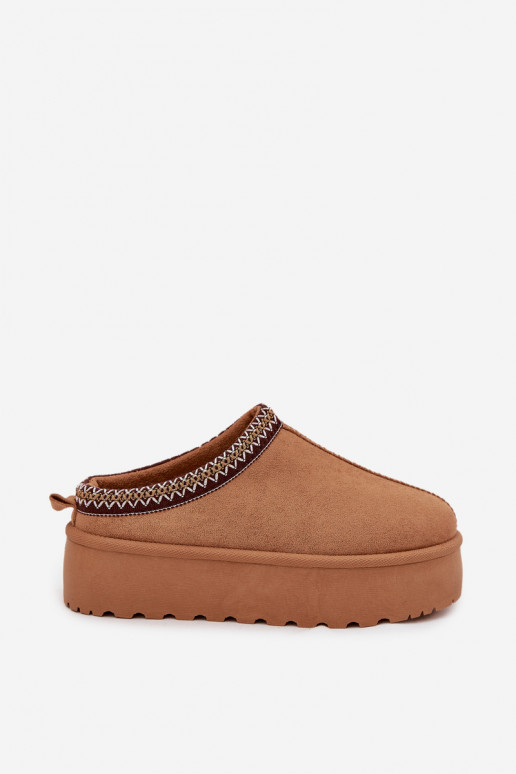 Snehule Dámske S Ornatem Haftem Hnedá farba Jenira