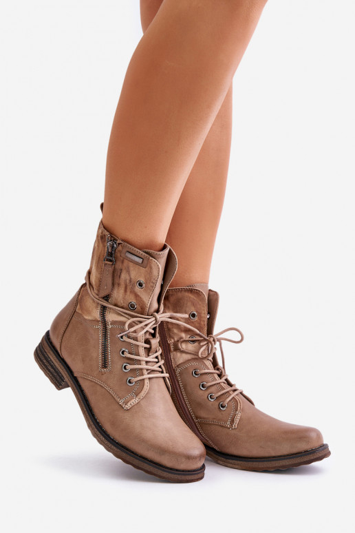 Módne masívne čižmy béžová Perfecto Módne masívne čižmy béžová Perfecto