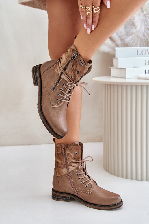 Módne masívne čižmy béžová Perfecto Módne masívne čižmy béžová Perfecto