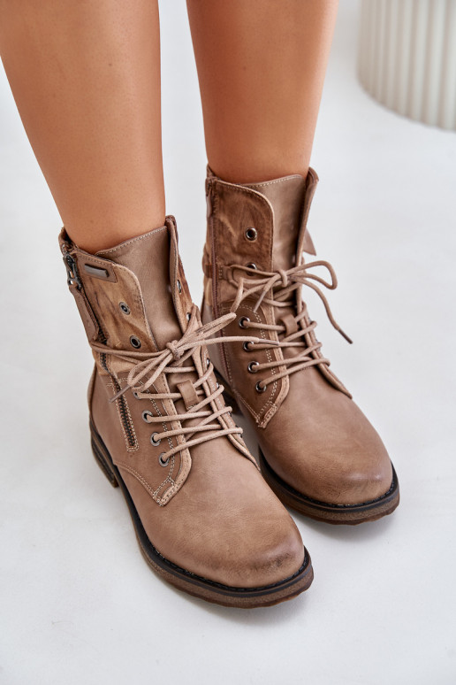 Módne masívne čižmy béžová Perfecto Módne masívne čižmy béžová Perfecto