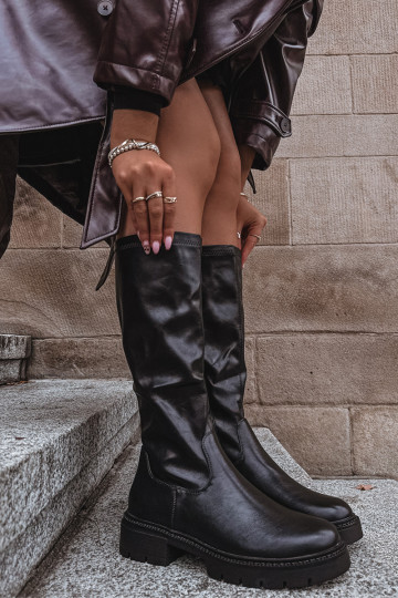 dámske čižmy z eko kože čierna Oceana