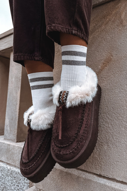 Snehule Dámske s kožušinou s platformou CzekoladoIne Rosmira Snehule Dámske s kožušinou s platformou CzekoladoIne Rosmira