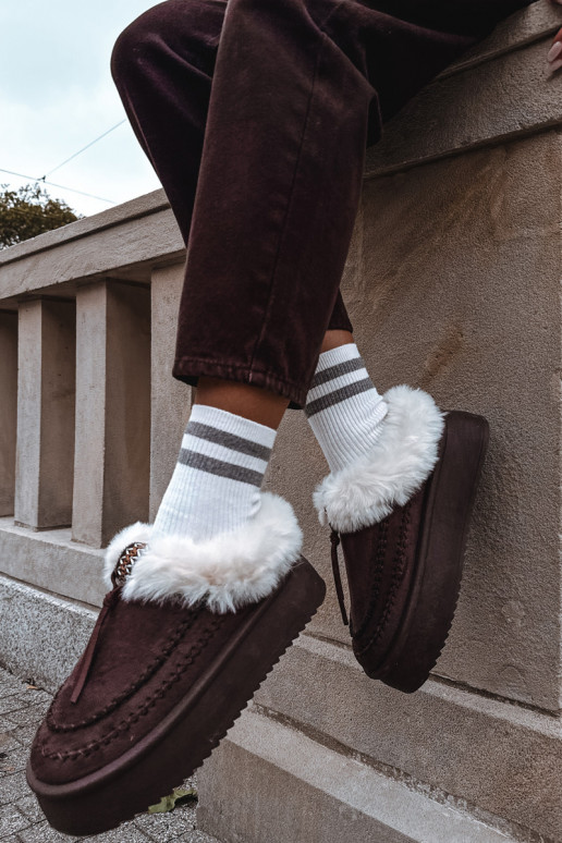 Snehule Dámske s kožušinou s platformou CzekoladoIne Rosmira Snehule Dámske s kožušinou s platformou CzekoladoIne Rosmira