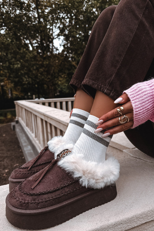 Snehule Dámske s kožušinou s platformou CzekoladoIne Rosmira Snehule Dámske s kožušinou s platformou CzekoladoIne Rosmira