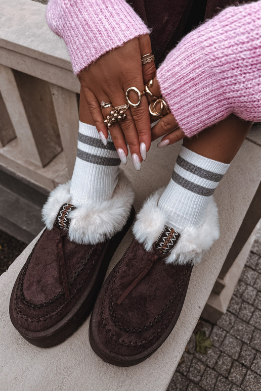 Snehule Dámske s kožušinou s platformou CzekoladoIne Rosmira Snehule Dámske s kožušinou s platformou CzekoladoIne Rosmira