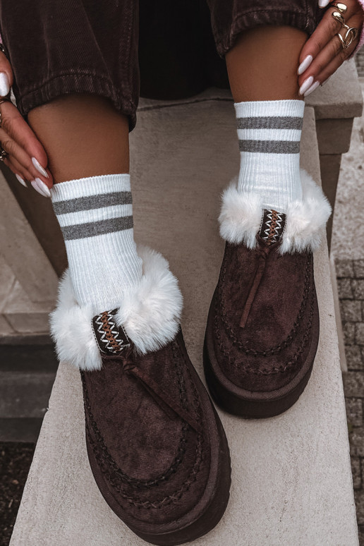 Snehule Dámske s kožušinou s platformou CzekoladoIne Rosmira Snehule Dámske s kožušinou s platformou CzekoladoIne Rosmira