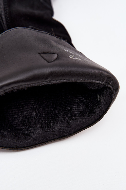 Kožené zo semišu čižmy kovbojský štýl Dámske zahriať sa čierna Urselle