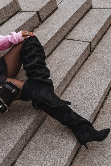 Trvalý model dámske čižmy s tenkými podpätkami čierna Ysolienne 2