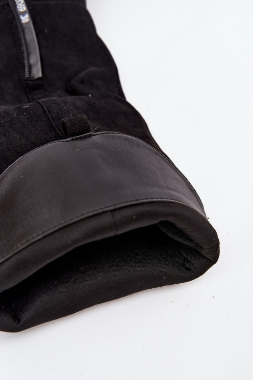 dámske čižmy s podpätkamiz eko semišuu čierna Prisca