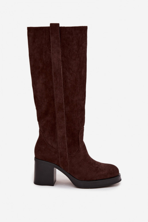 Teplé čižmy Zapnuté masívnom póle CzekoladoIne Sanelle Teplé čižmy Zapnuté masívnom póle CzekoladoIne Sanelle