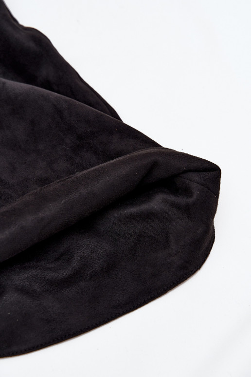 Trvalý model dámske čižmy s tenkými podpätkamiz eko semišuu čierna Noretta