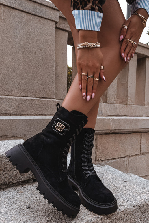 Čižmy INokrery Dámske S Ornatem Element zahriať sa čierna Kalindra