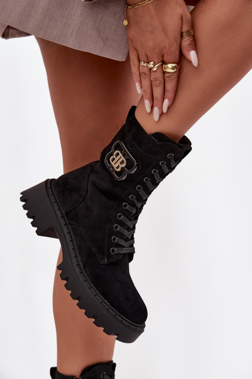 Čižmy INokrery Dámske S Ornatem Element zahriať sa čierna Kalindra