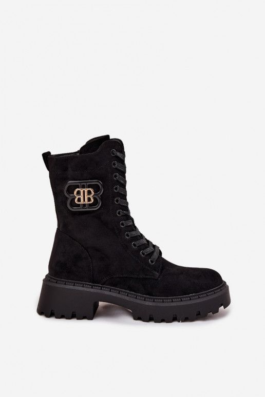 Čižmy INokrery Dámske S Ornatem Element zahriať sa čierna Kalindra