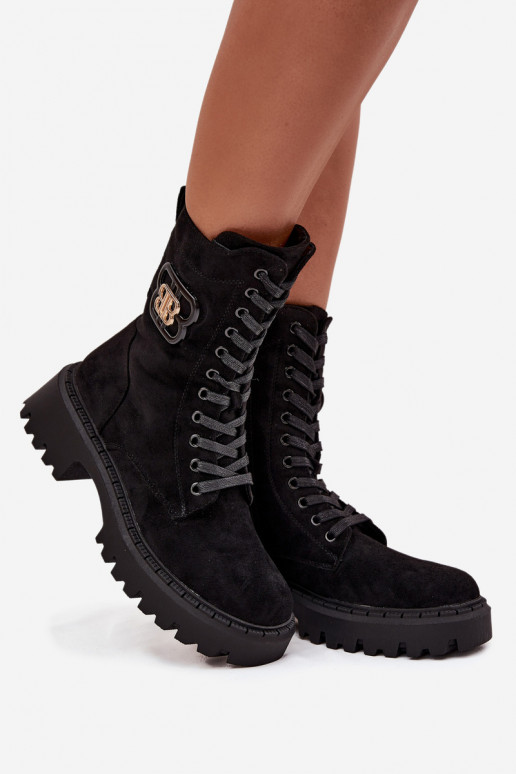 Čižmy INokrery Dámske S Ornatem Element zahriať sa čierna Kalindra