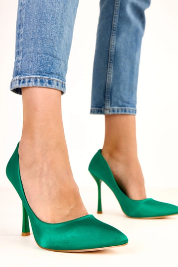 Zelené lodičky so saténovým...