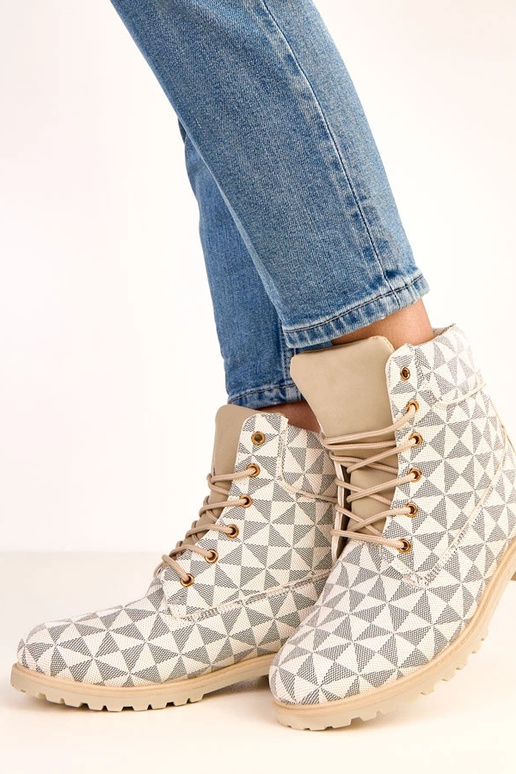 Pieskové-čierne pracovné topánky s... Pieskové-čierne pracovné topánky s...