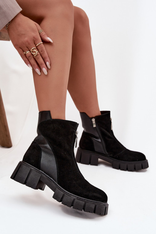 Dámske čižmyZapnutéturalnego zo semišuu zahriať sa D&A JC52-874 čierna Dámske čižmyZapnutéturalnego zo semišuu zahriať sa D&A JC52-874 čierna