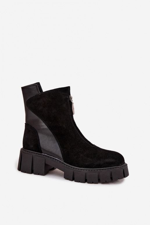 Dámske čižmyZapnutéturalnego zo semišuu zahriať sa D&A JC52-874 čierna Dámske čižmyZapnutéturalnego zo semišuu zahriať sa D&A JC52-874 čierna