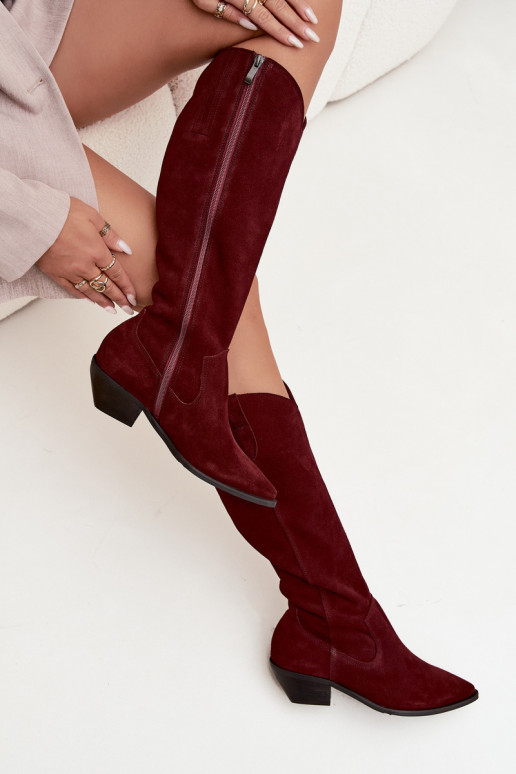 čižmy kovbojský štýlZapnutéturalnego zo semišuu zahriať sa Zazoo 4225 bordová čižmy kovbojský štýlZapnutéturalnego zo semišuu zahriať sa Zazoo 4225 bordová