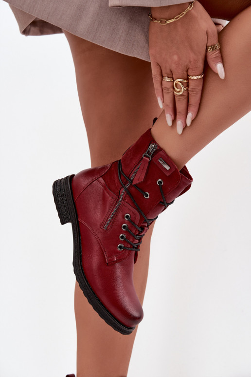 Módne masívne čižmy bordová Perfecto Módne masívne čižmy bordová Perfecto