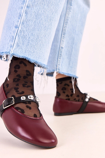 Tmavočervené Faira baleríny...