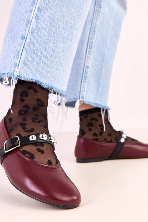 Tmavočervené Faira baleríny s...