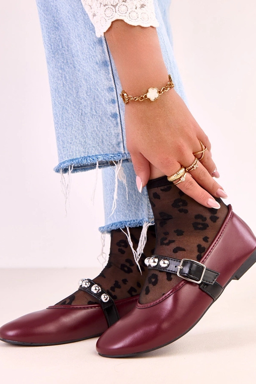 Tmavočervené Faira baleríny s...