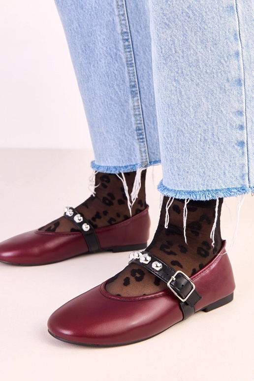 Tmavočervené Faira baleríny s...