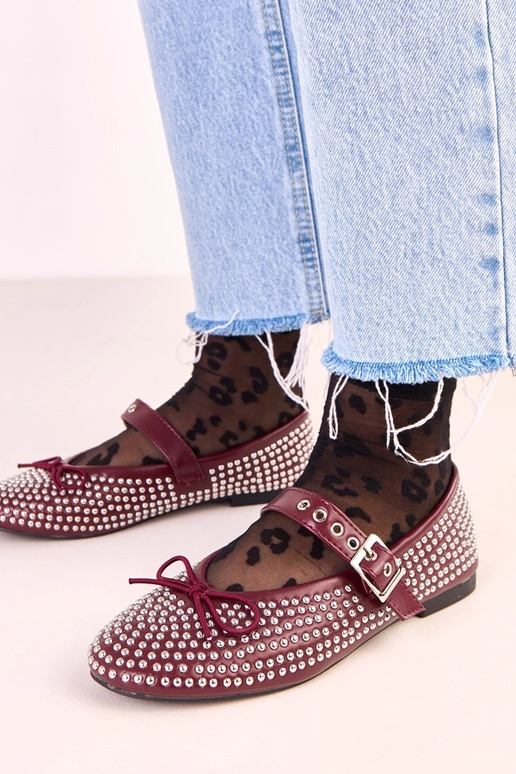 Tmavočervené Mylie baleríny,...