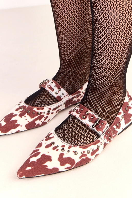 Hnedé Loresi baleríny s koženým...