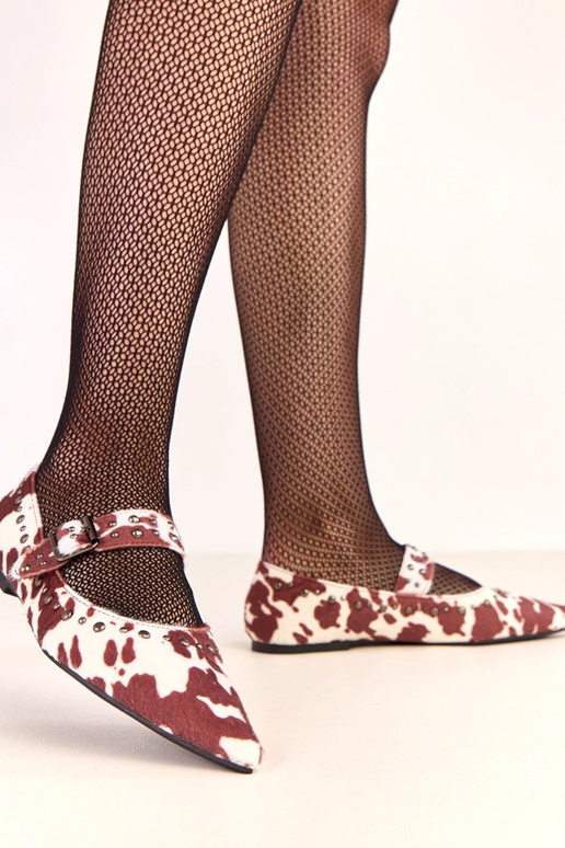 Hnedé Loresi baleríny s koženým...