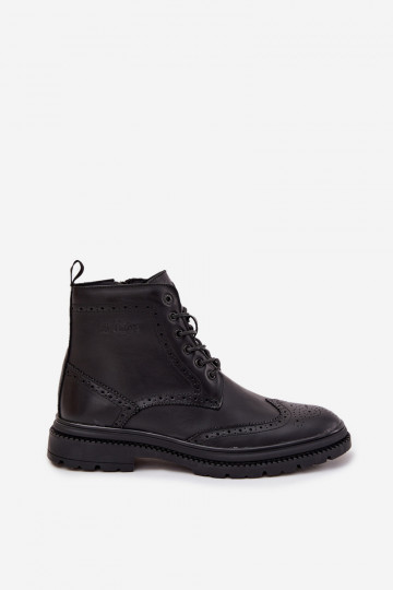 Pánske kožené čižmy Lee Cooper LCJ-25-33-3961 čierne 2