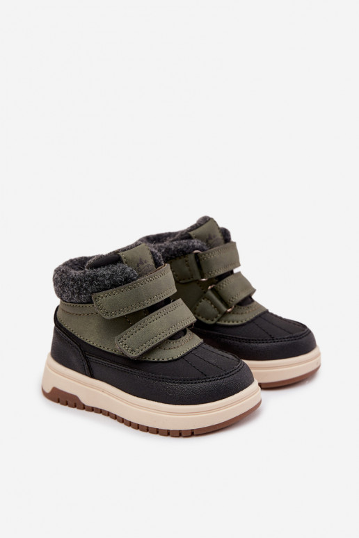 Zimné čižmy Detské snehule s lepiacimi spojkami zelená-čierna Darlene