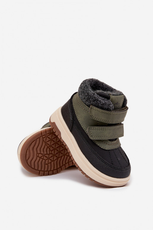 Zimné čižmy Detské snehule s lepiacimi spojkami zelená-čierna Darlene