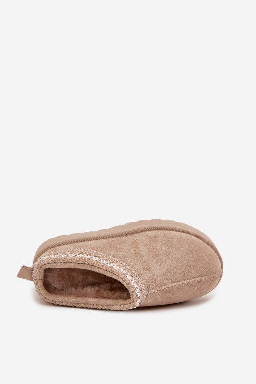 Snehule deti mládežHaftem s platformou béžová Jolisse