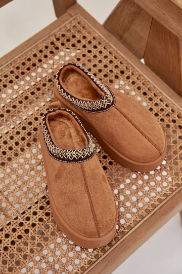 Snehule deti mládežHaftem s platformou Hnedá farba Jolisse