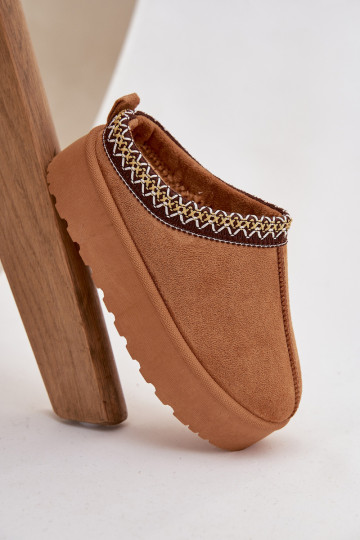 Snehule deti mládežHaftem s platformou Hnedá farba Jolisse 2