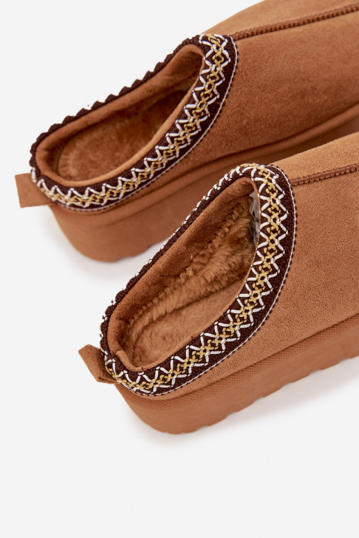 Snehule deti mládežHaftem s platformou Hnedá farba Jolisse