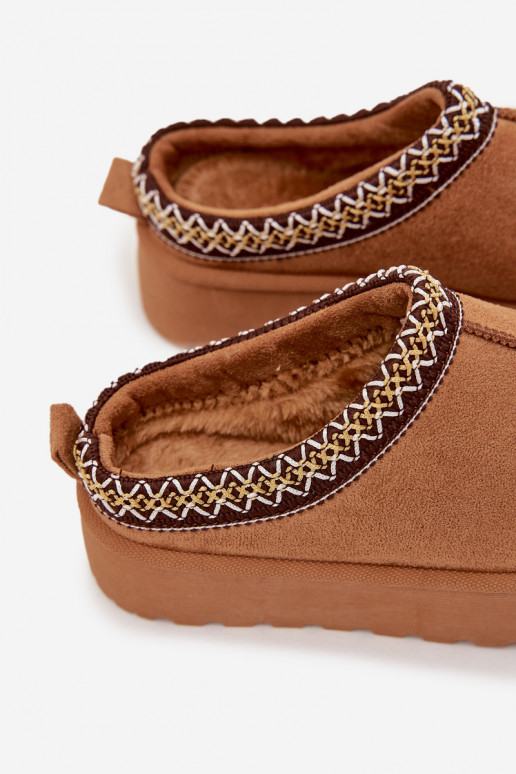 Snehule deti mládežHaftem s platformou Hnedá farba Jolisse