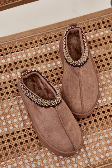 Snehule deti mládežHaftem s platformou khaki farby Jolisse