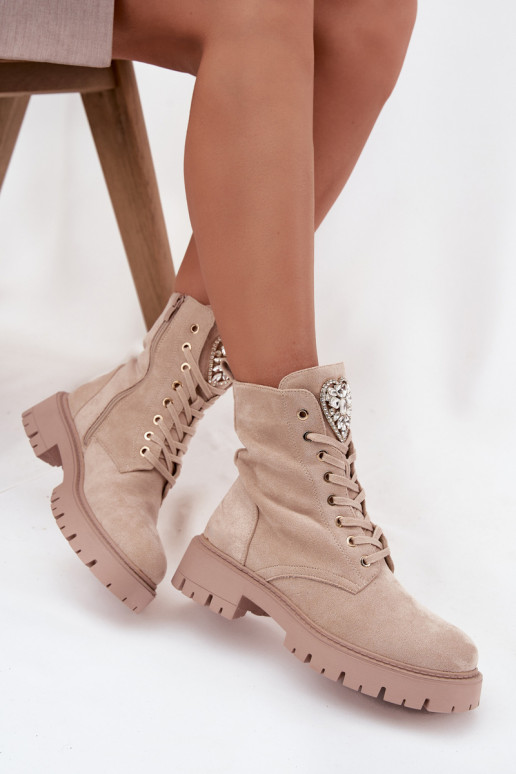 Pracovné členkové topánky Dámske so svietiacimi otvormi Zapnuté Języku slonovina Rosira Pracovné členkové topánky Dámske so svietiacimi otvormi Zapnuté Języku slonovina Rosira