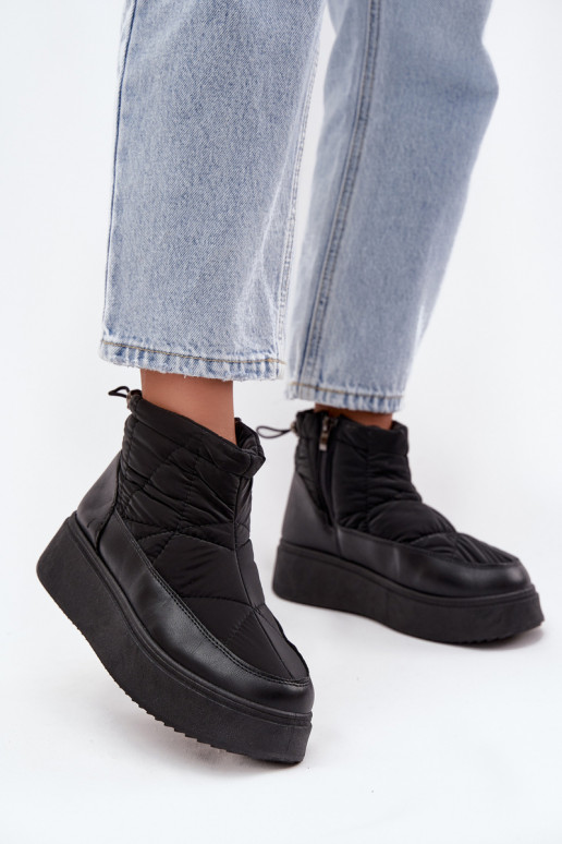 Snehule Dámske s platformou zahriať sa s kožušinou vo vnútri čierna Tahlira Snehule Dámske s platformou zahriať sa s kožušinou vo vnútri čierna Tahlira