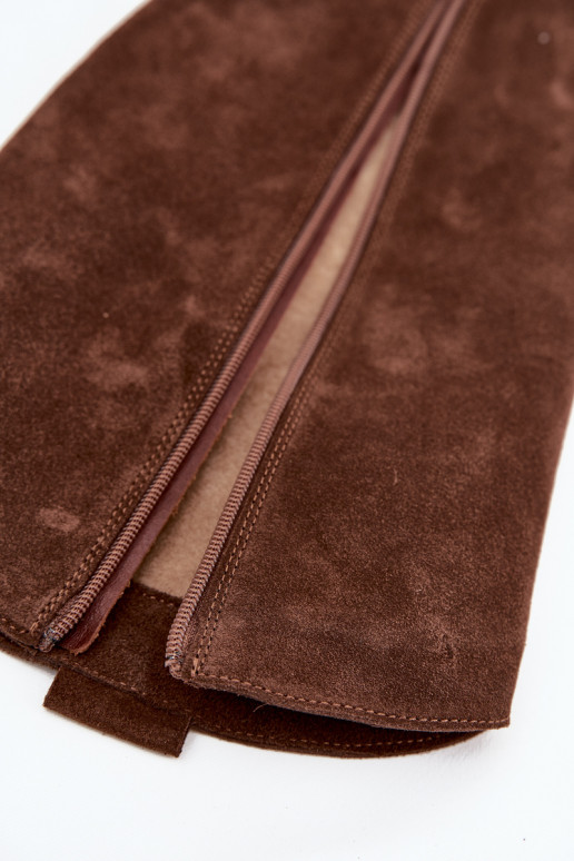 Kožené zo semišu čižmy kovbojský štýl zahriať sa Zazoo 4224 CzekoladoIne Kožené zo semišu čižmy kovbojský štýl zahriať sa Zazoo 4224 CzekoladoIne