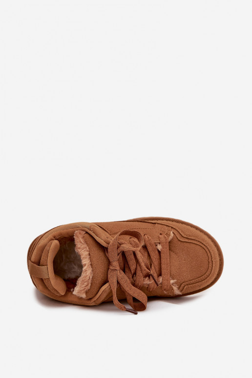 Tenisky model obuvi Dámske zahriať sa s kožušinou vo vnútri Hnedá farba Cyrissa Tenisky model obuvi Dámske zahriať sa s kožušinou vo vnútri Hnedá farba Cyrissa