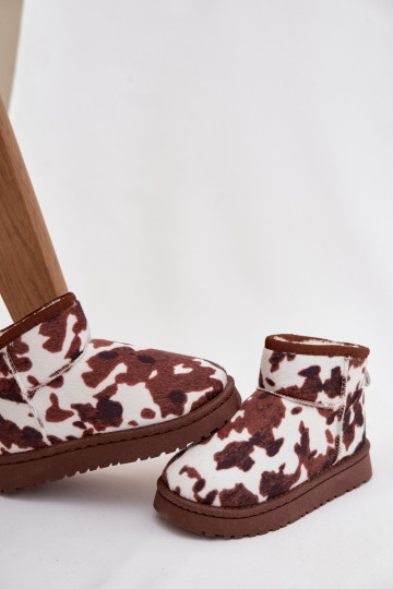 Snehule deti mládež zahriať sa s kožušinou vo vnútri IN Łaty biely-Hnedá farba Mireya 2