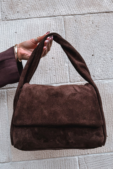 Skórzana zo semišuoIna Kabelka CzekoladoIna Monelle 2