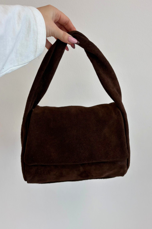 Skórzana zo semišuoIna Kabelka CzekoladoIna Monelle