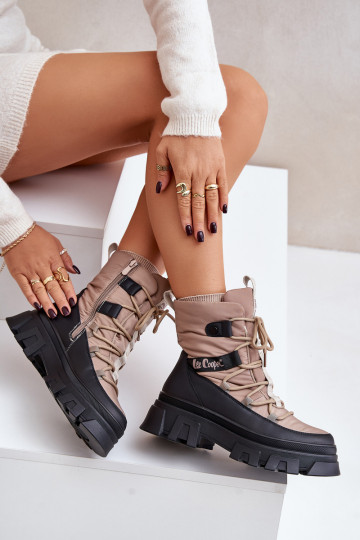 Snehule Dámske Zapnuté Hrad Lee Cooper LCJ-24-47-3143 béžová