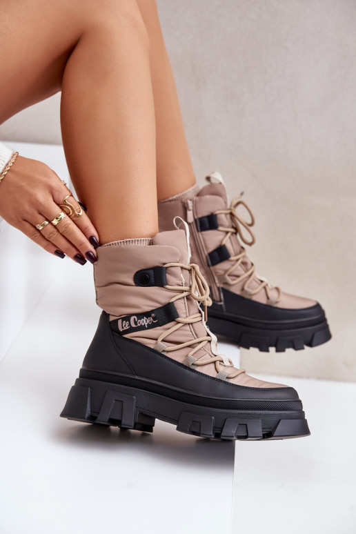 Snehule Dámske Zapnuté Hrad Lee Cooper LCJ-24-47-3143 béžová